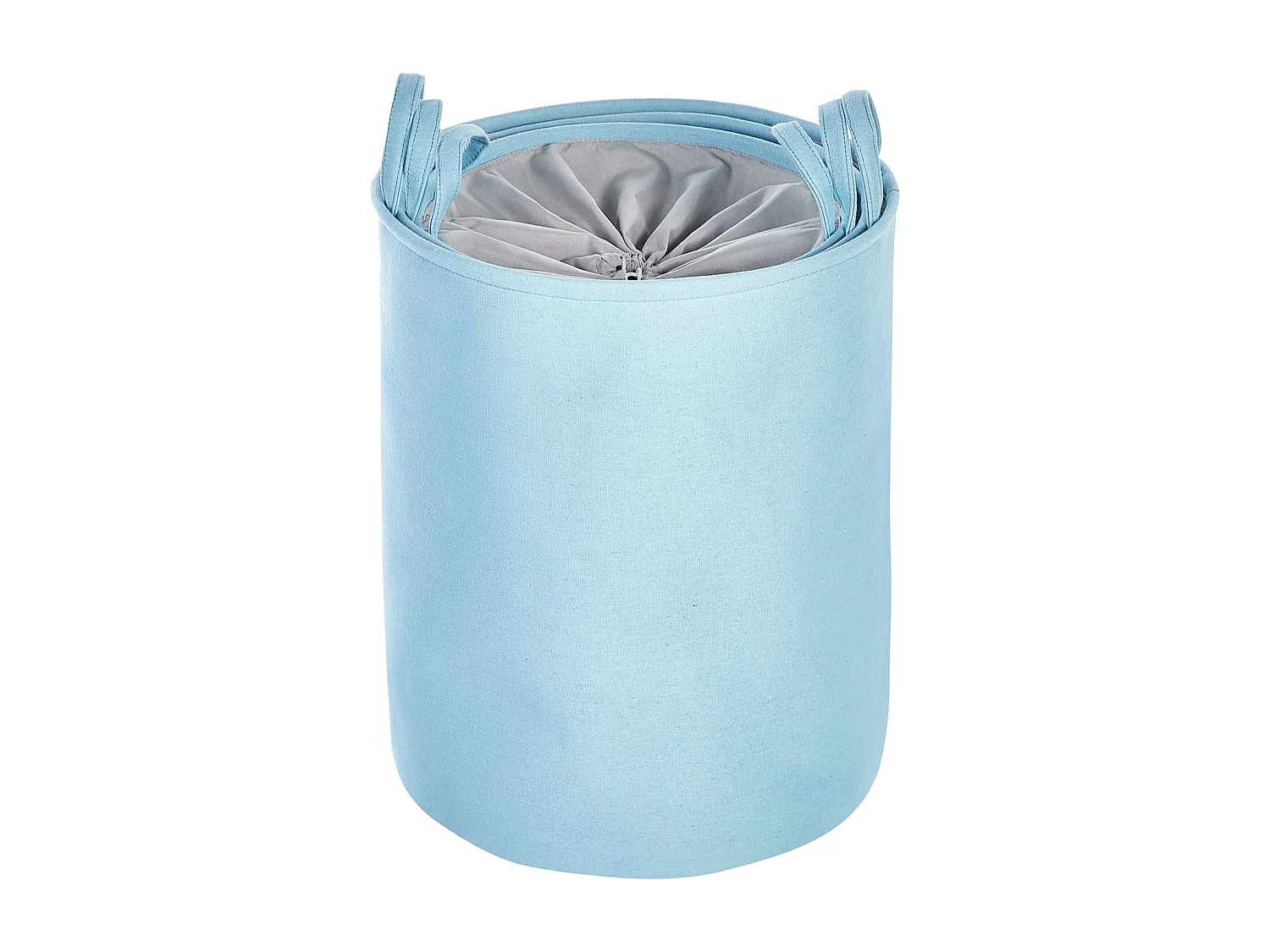 Set di 3 ceste cotone celeste e grigio ARCHA