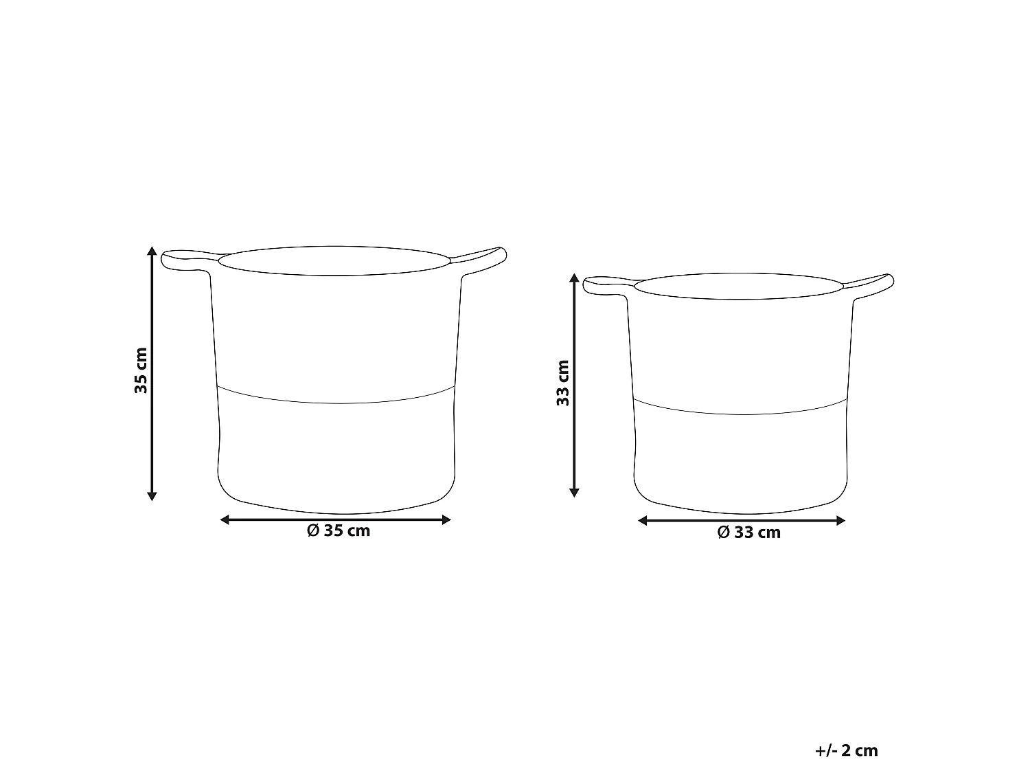 Aufbewahrungskorb 2er Set PAZHA Baumwolle Schwarz