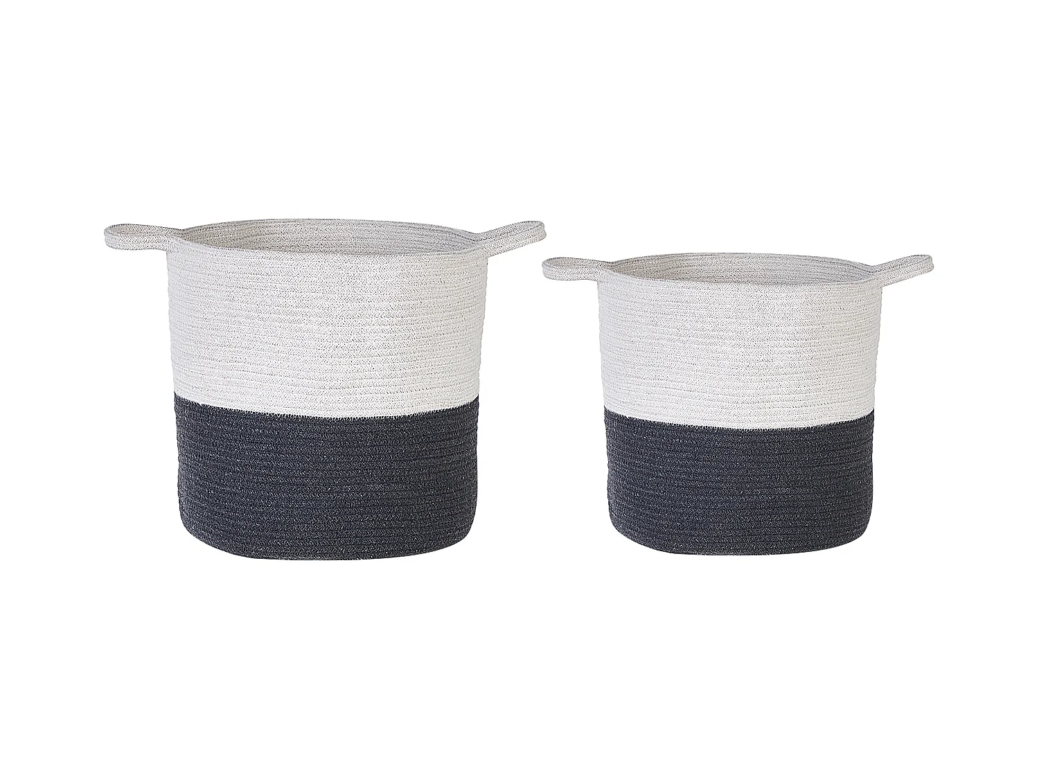 Lot de 2 paniers PAZHA Coton Noir