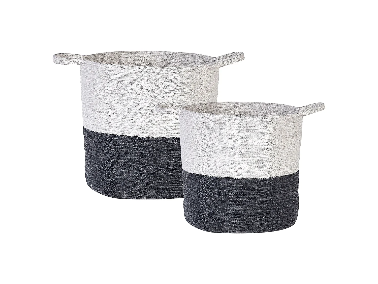 Lot de 2 paniers PAZHA Coton Noir