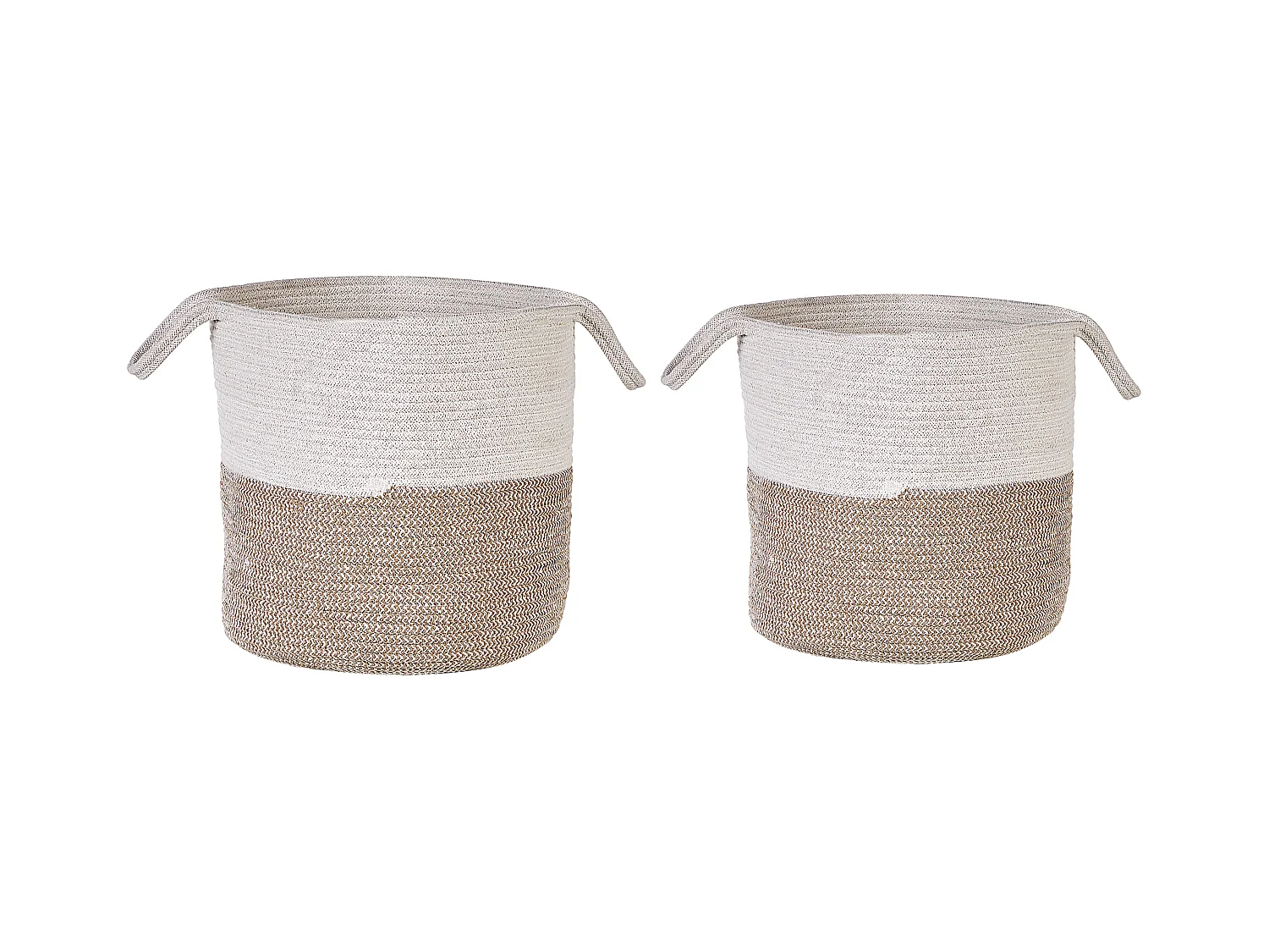 Zestaw 2 koszy PAZHA Bawełna Beżowy