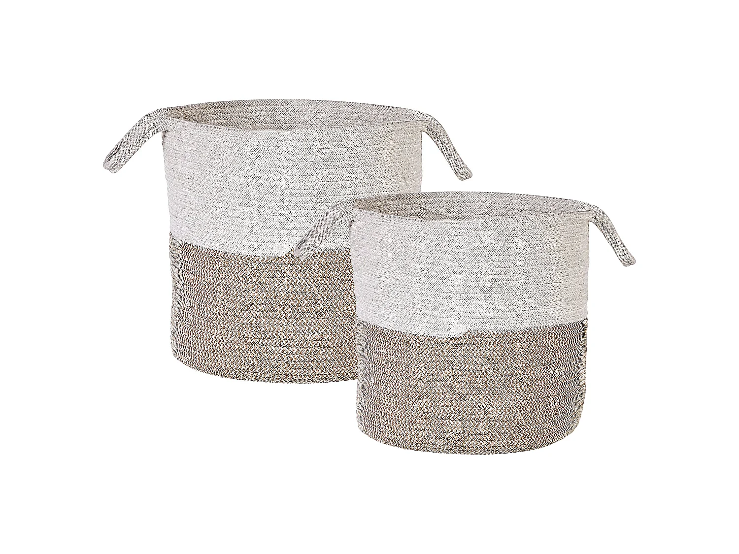 Set of 2 Baskets PAZHA Cotton Beige