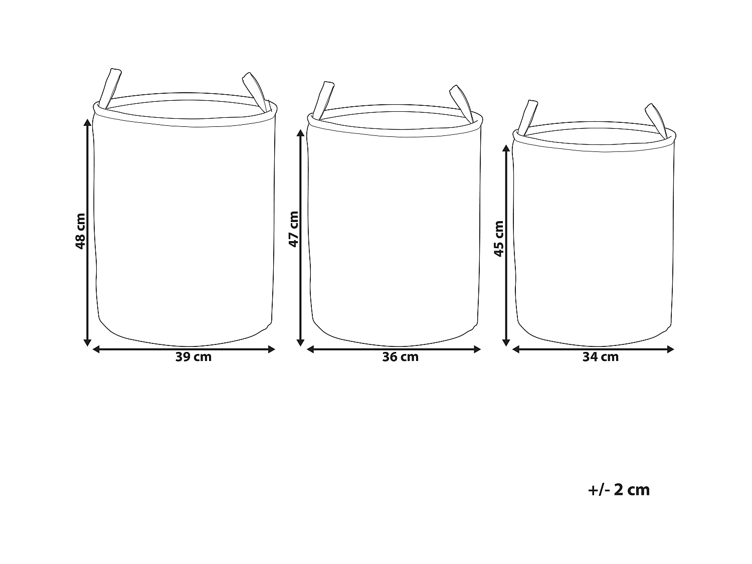Conjunto de 3 cestas ARCHA Algodón Rosa