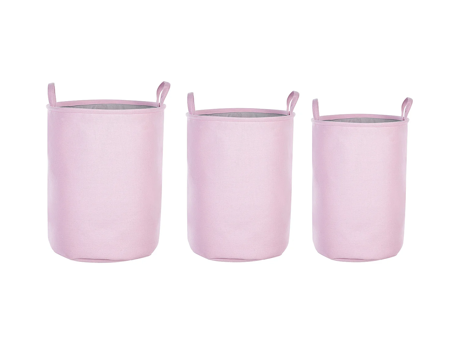 Lot de 3 paniers ARCHA Coton Rose