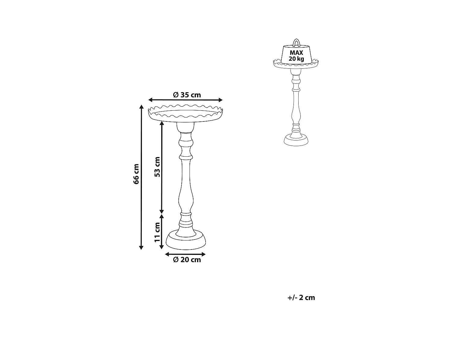 Beistelltisch Metall gold Anik-Optik mit Säulenfuß rund ø 35 cm Glamourös Timaru