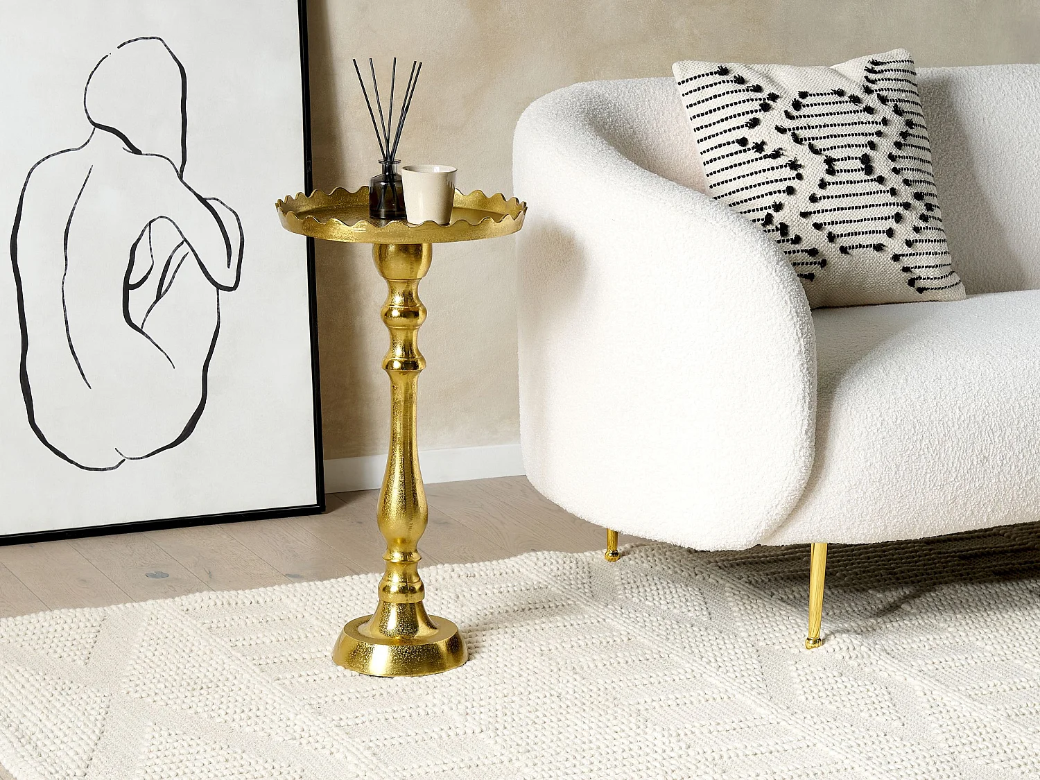 Table d'appoint TIMARU Métal Doré