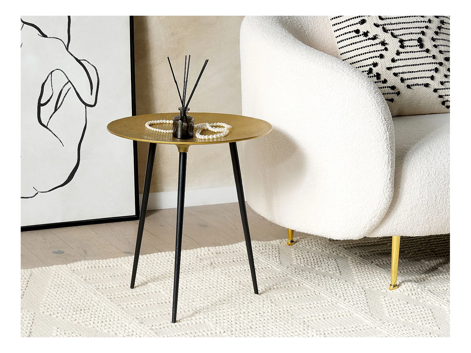 Mesa de apoio WAIPU Metal Dourado