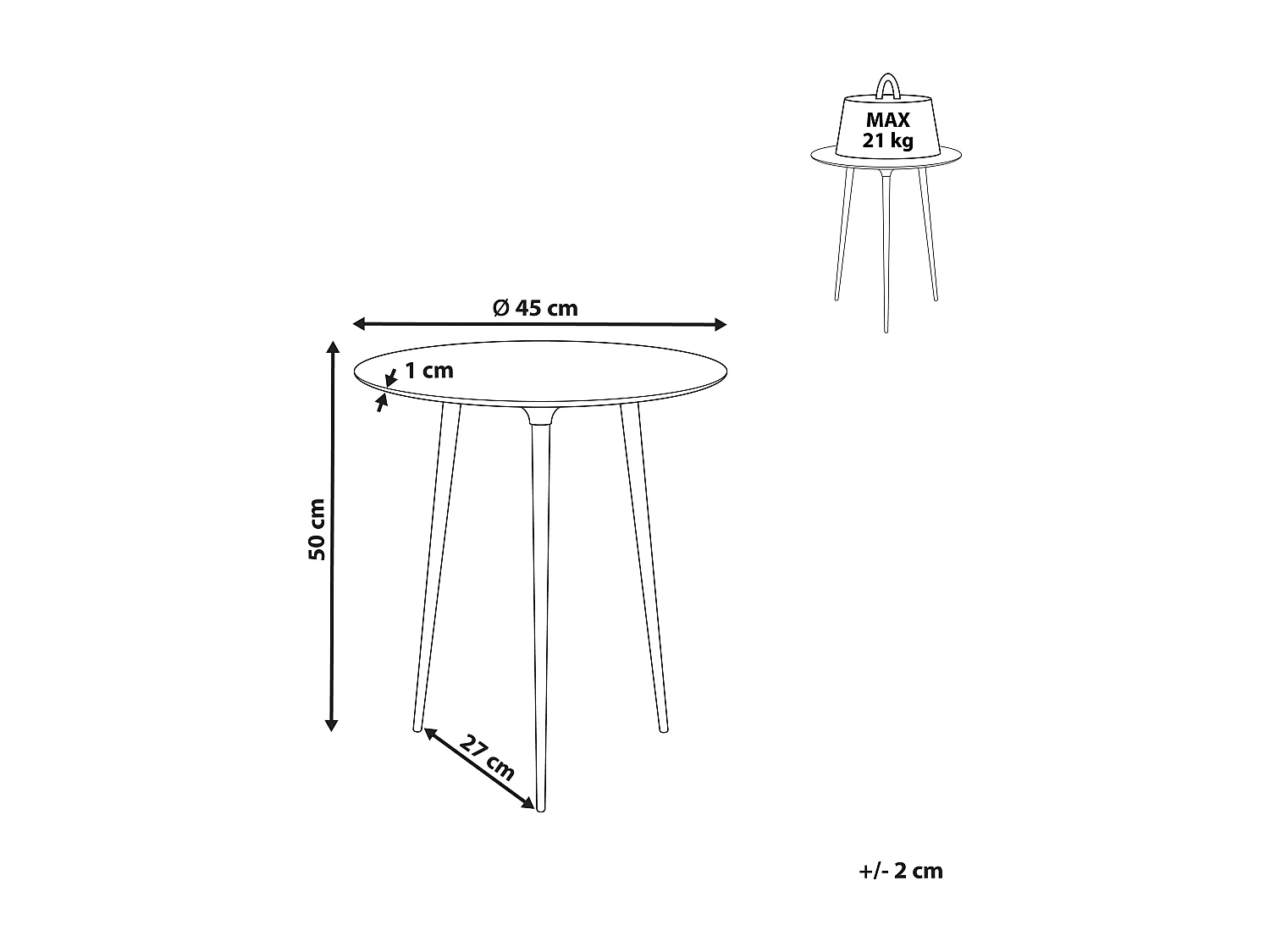 Table d\'appoint WAIPU Métal Doré