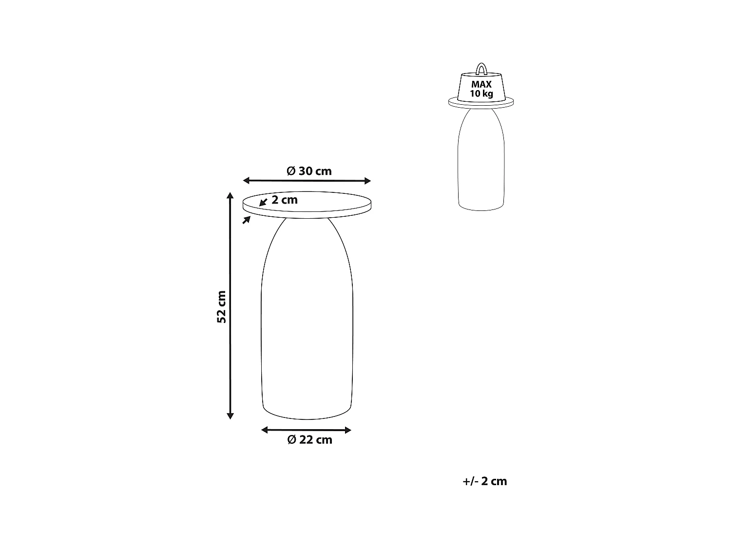 Table d'appoint WAIHI Bois de manguier Marron