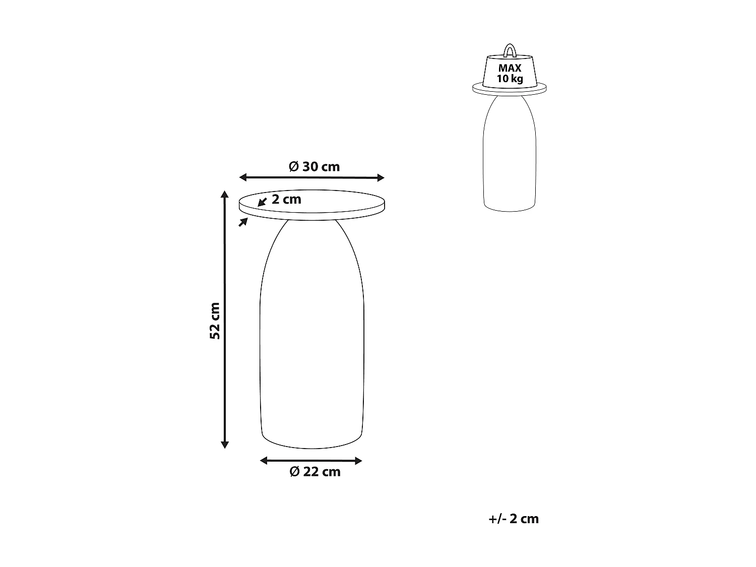 Beistelltisch Mango Holz rund ø 30 cm heller Holzfarbton / gold Modern Waihi