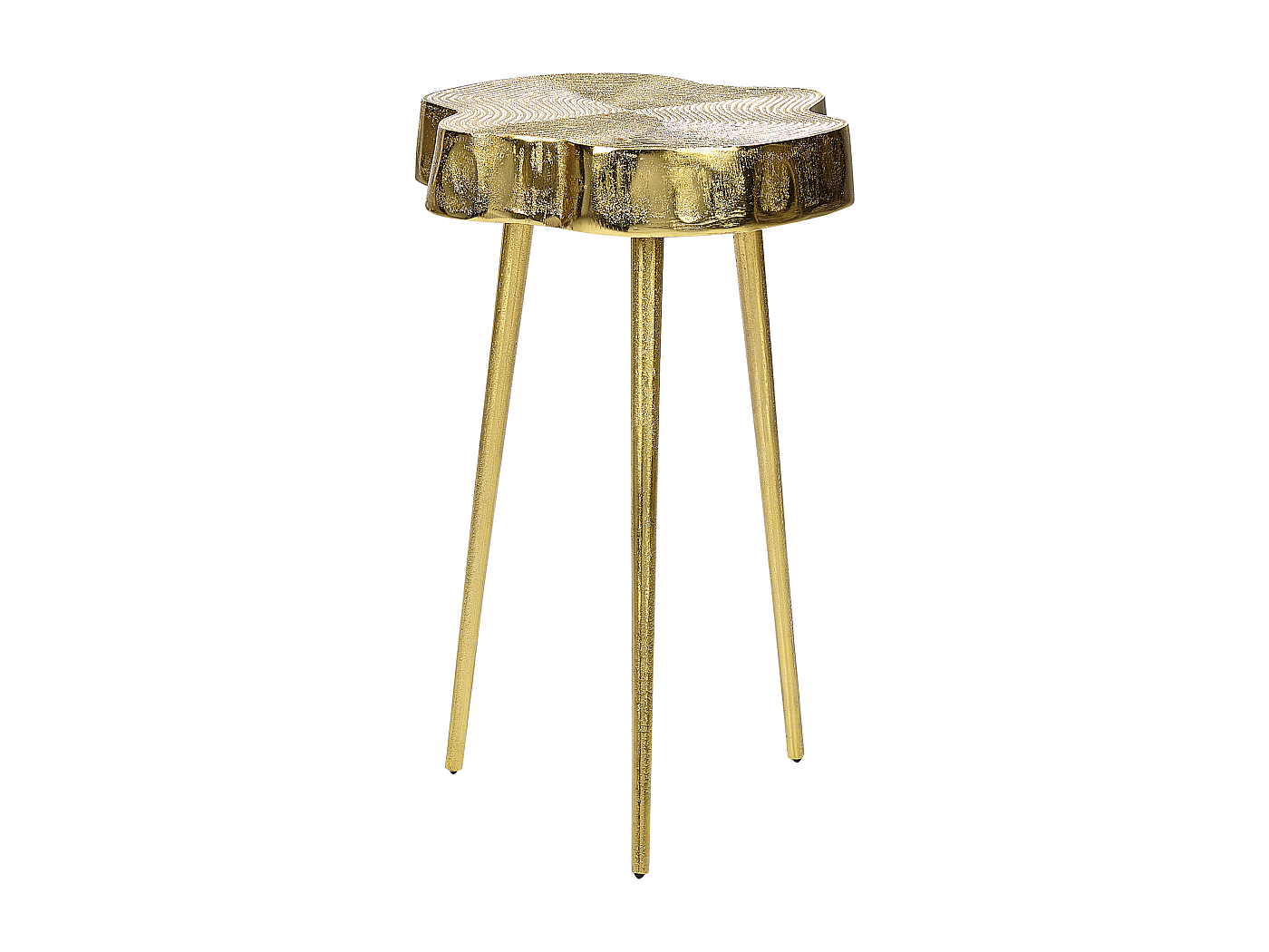 Petite table d'appoint ronde moderne en forme de C, table de cocktail dorée pour salon｜Homary