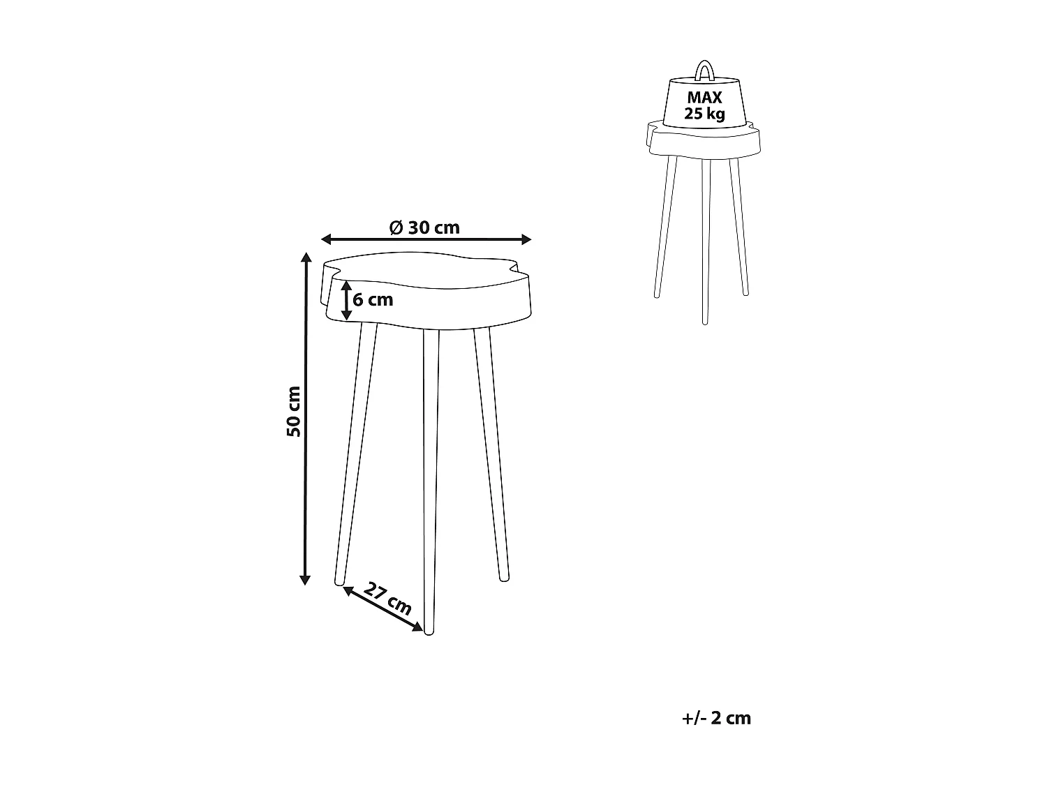 Table d'appoint TAUPO Métal Doré