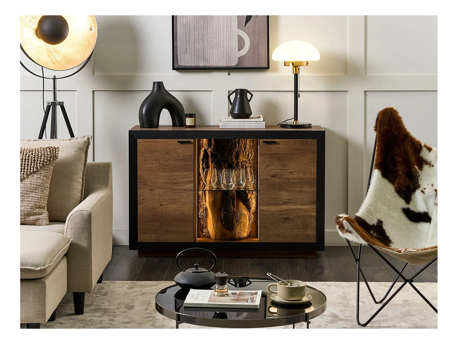 Kast MARANA Bruin/zwart