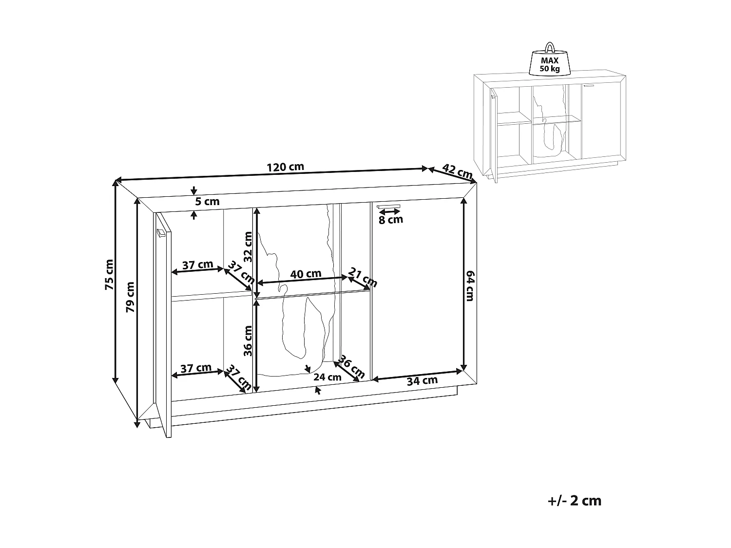 Armoire MARANA Marron/noir