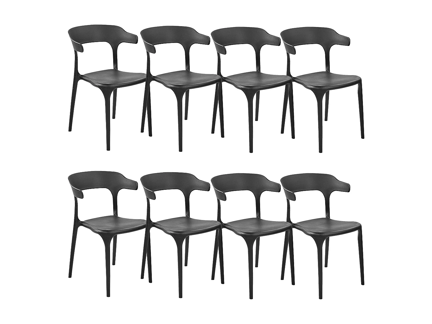 Conjunto de 8 cadeiras de jantar GUBBIO Preto