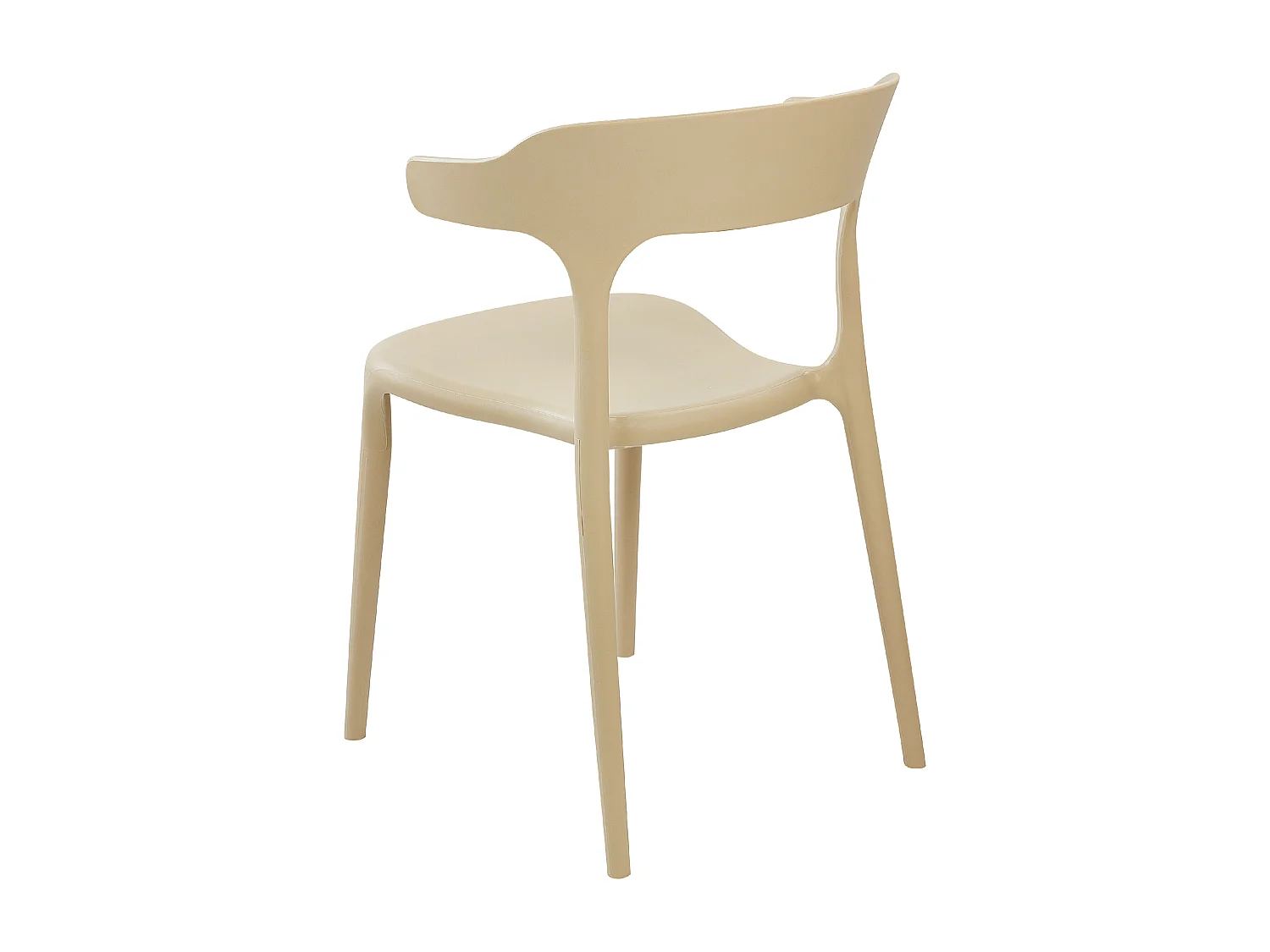 Indoor & Outdoor Stuhl 8er Set Kunststoff beige stapelbar Skandi Modern Gubbio