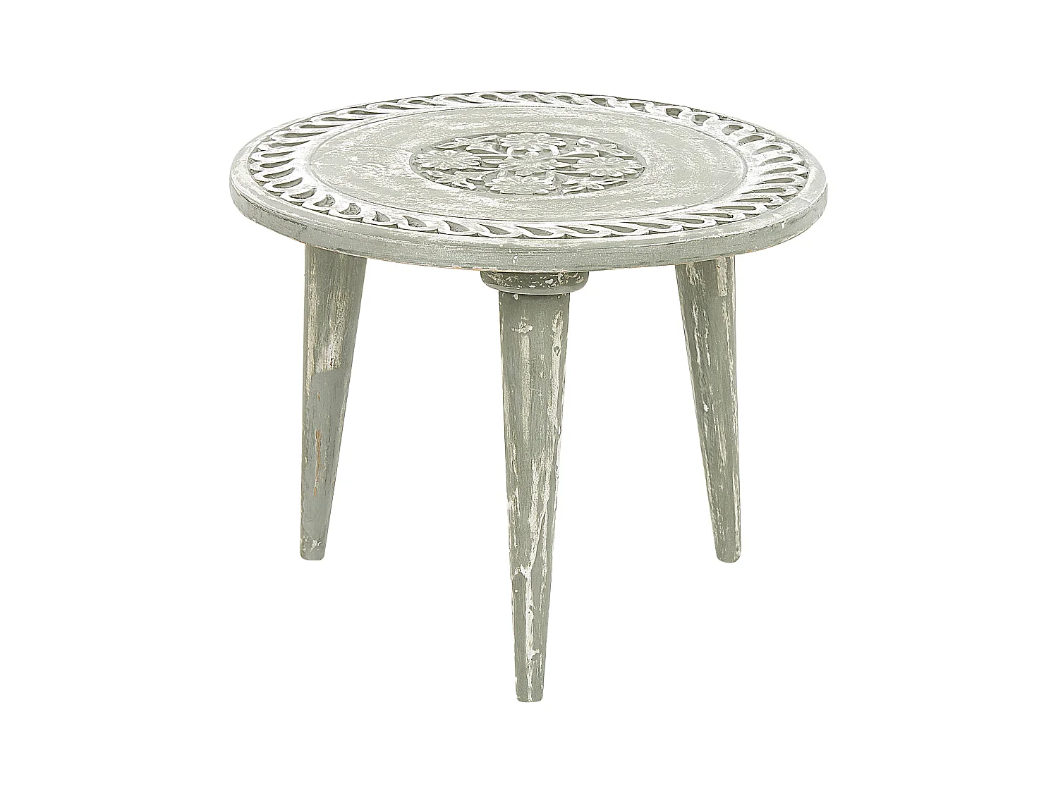 Lot de 2 tables d'appoint EKAMBA Bois de manguier Vert clair