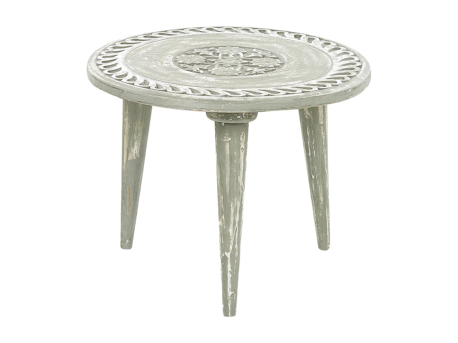 Lot de 2 tables d'appoint EKAMBA Bois de manguier Vert clair