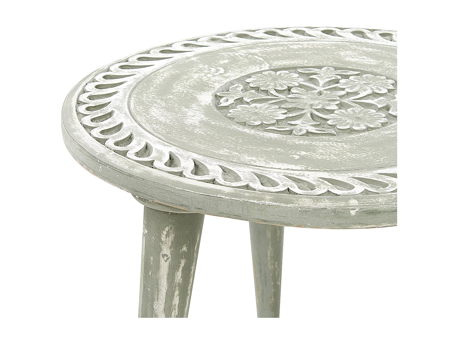 Lot de 2 tables d'appoint EKAMBA Bois de manguier Vert clair