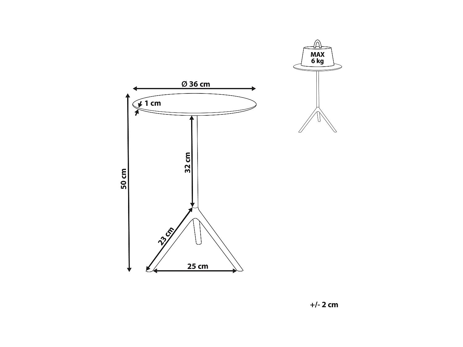 Beistelltisch Metall gold Antik-Optik mit schwarzen Beinen ø36 cm Modern Puhoi