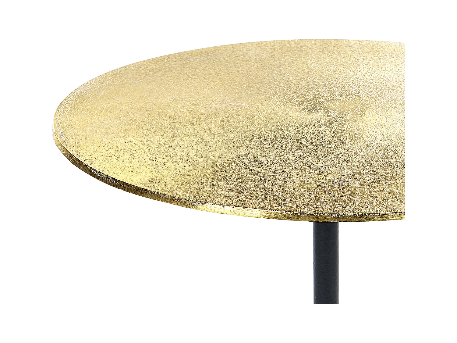 Beistelltisch Metall gold Antik-Optik mit schwarzen Beinen ø36 cm Modern Puhoi