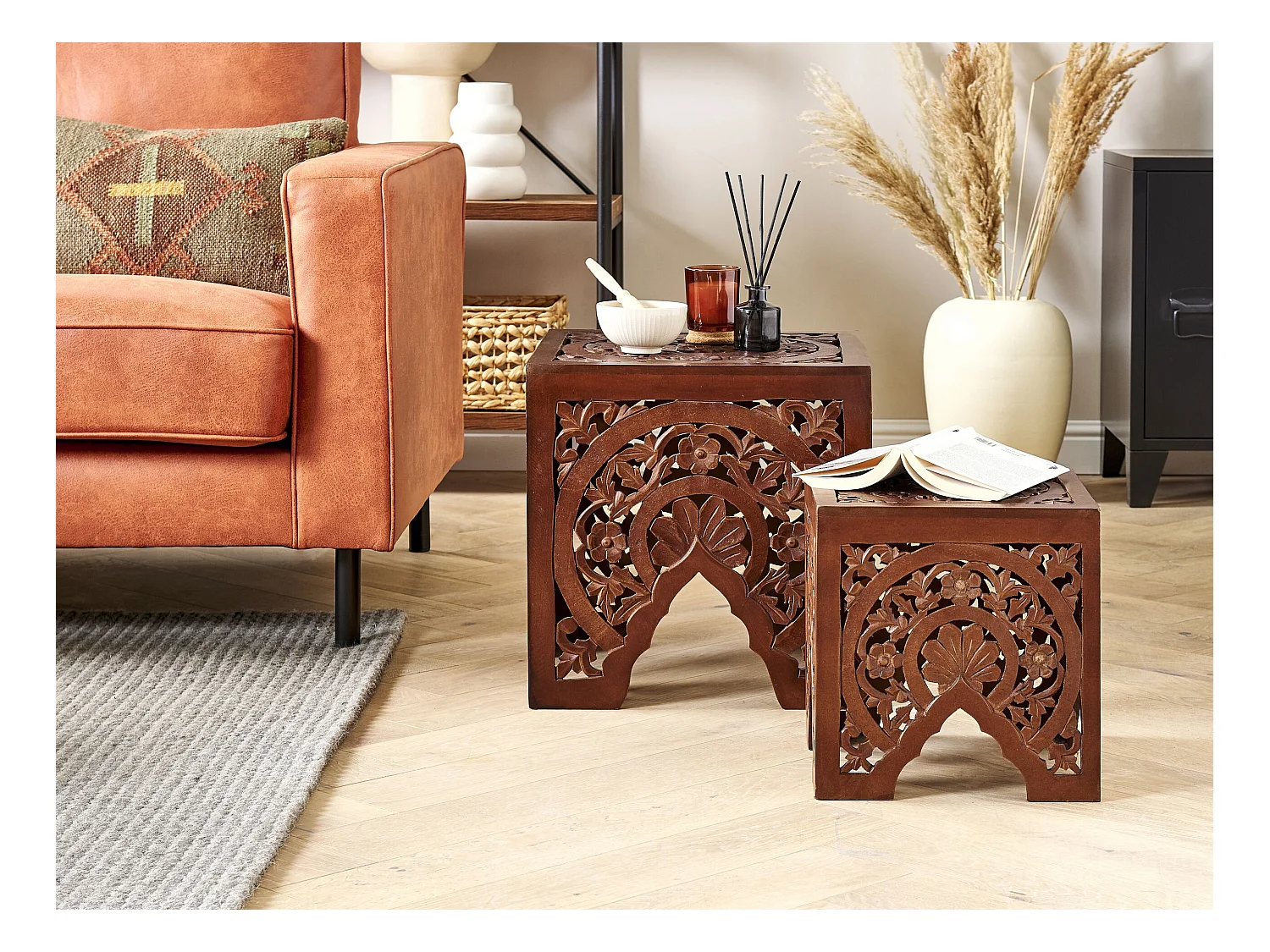 Set di 2 tavolini SHUKUR Marrone scuro