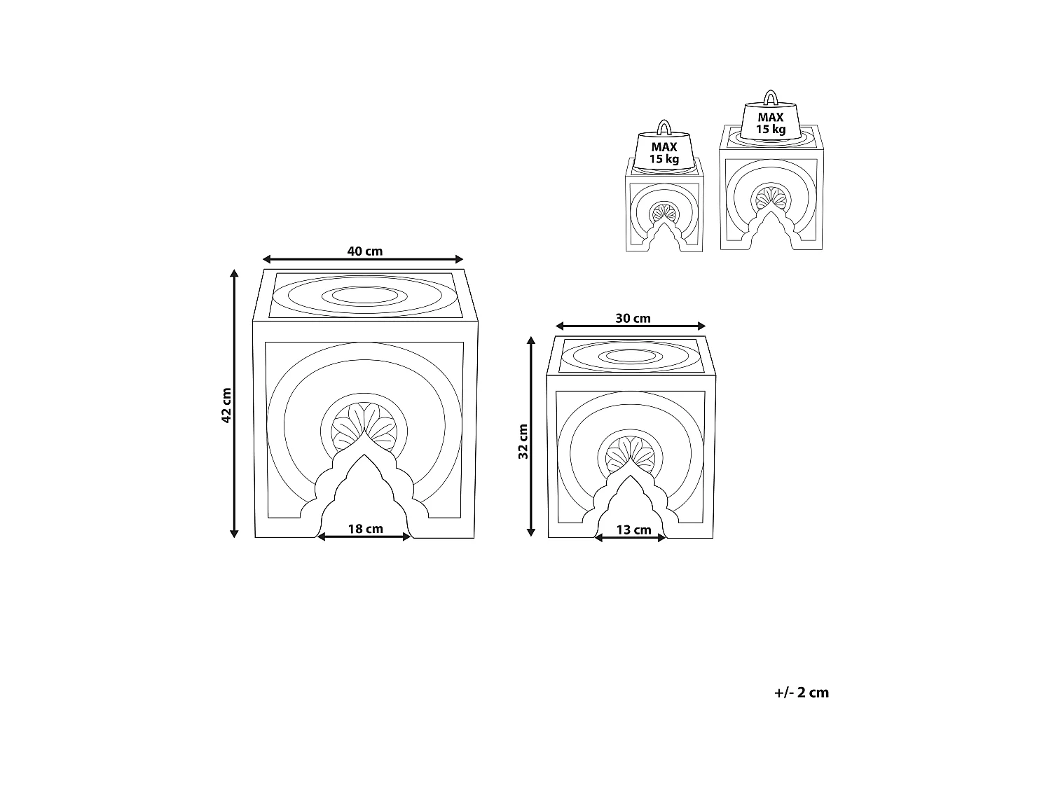 Set di 2 tavolini SHUKUR Marrone scuro