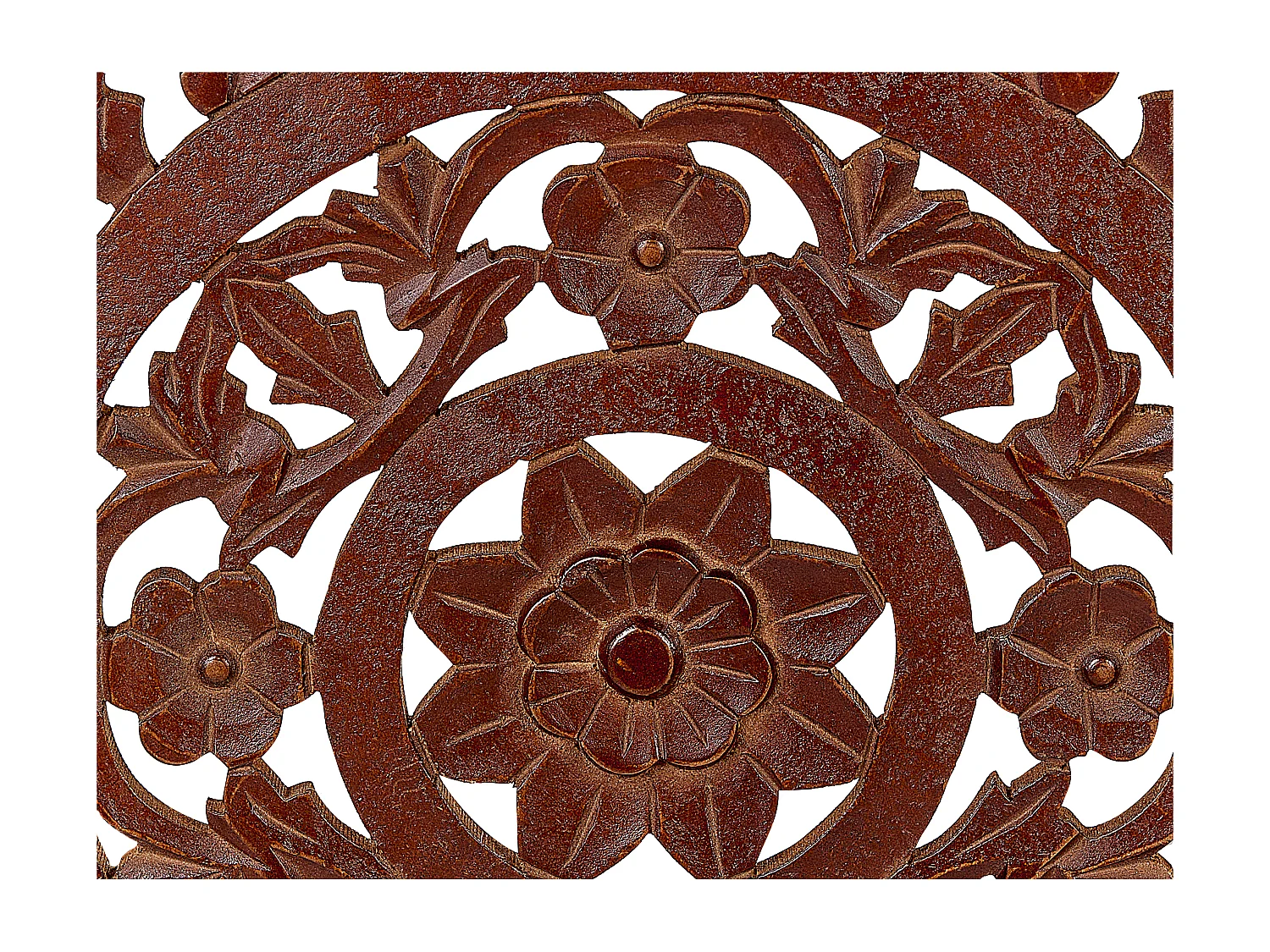 Beistelltische 2er Set dunkler Holzfarbton Muster durchbrochenes Design Shukur