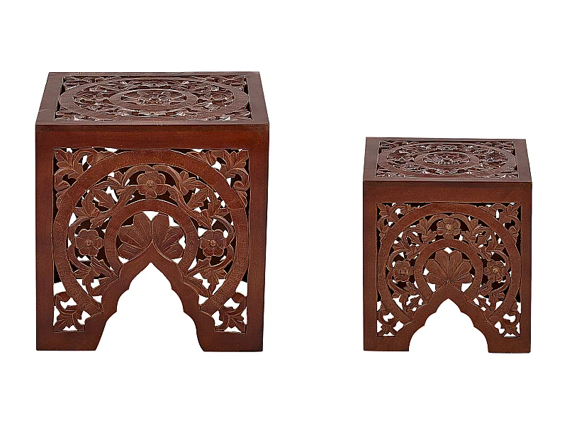 Set di 2 tavolini SHUKUR Marrone scuro