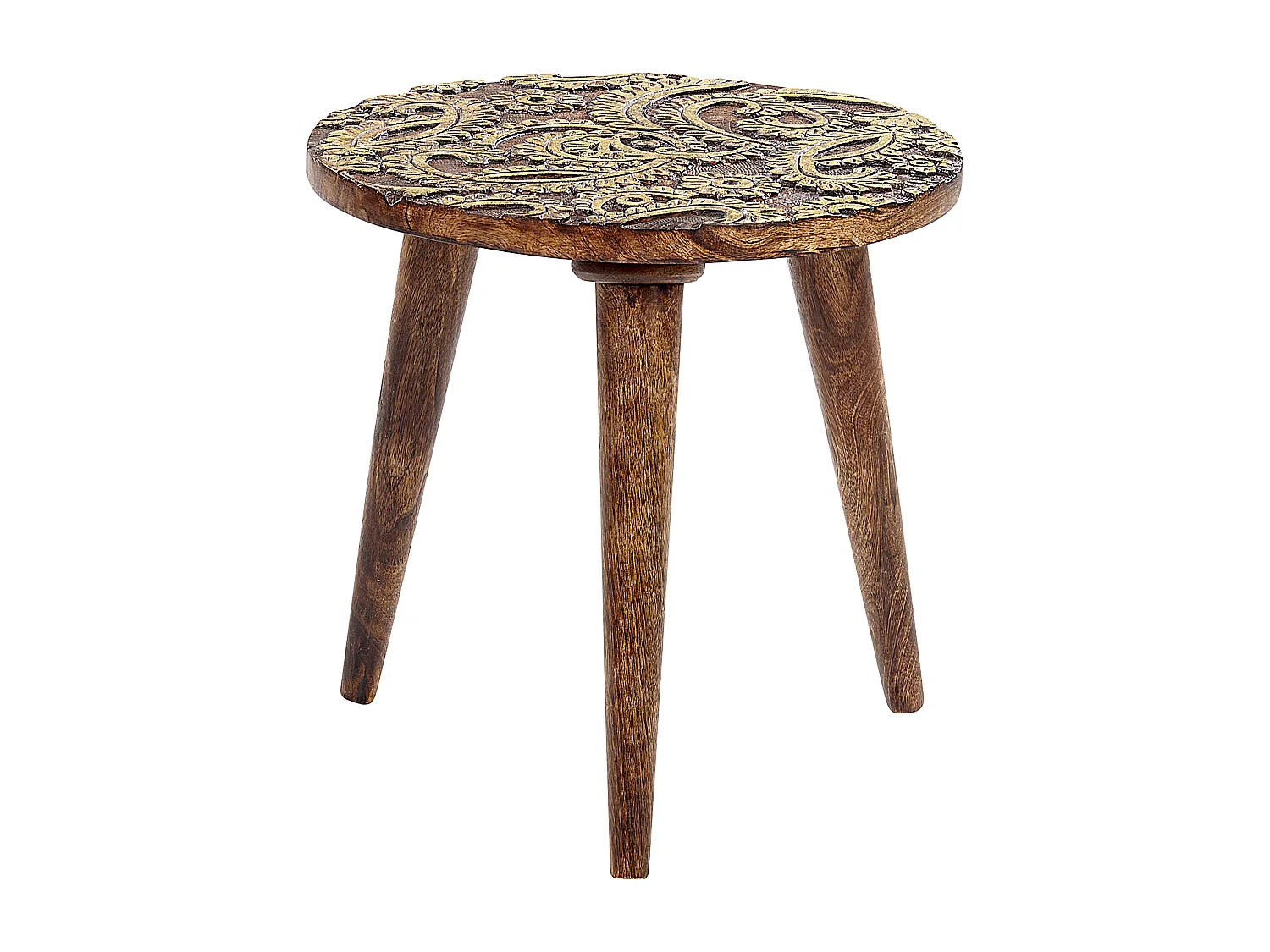 Lot de 2 tables d'appoint CHANPI Bois de manguier Marron foncé