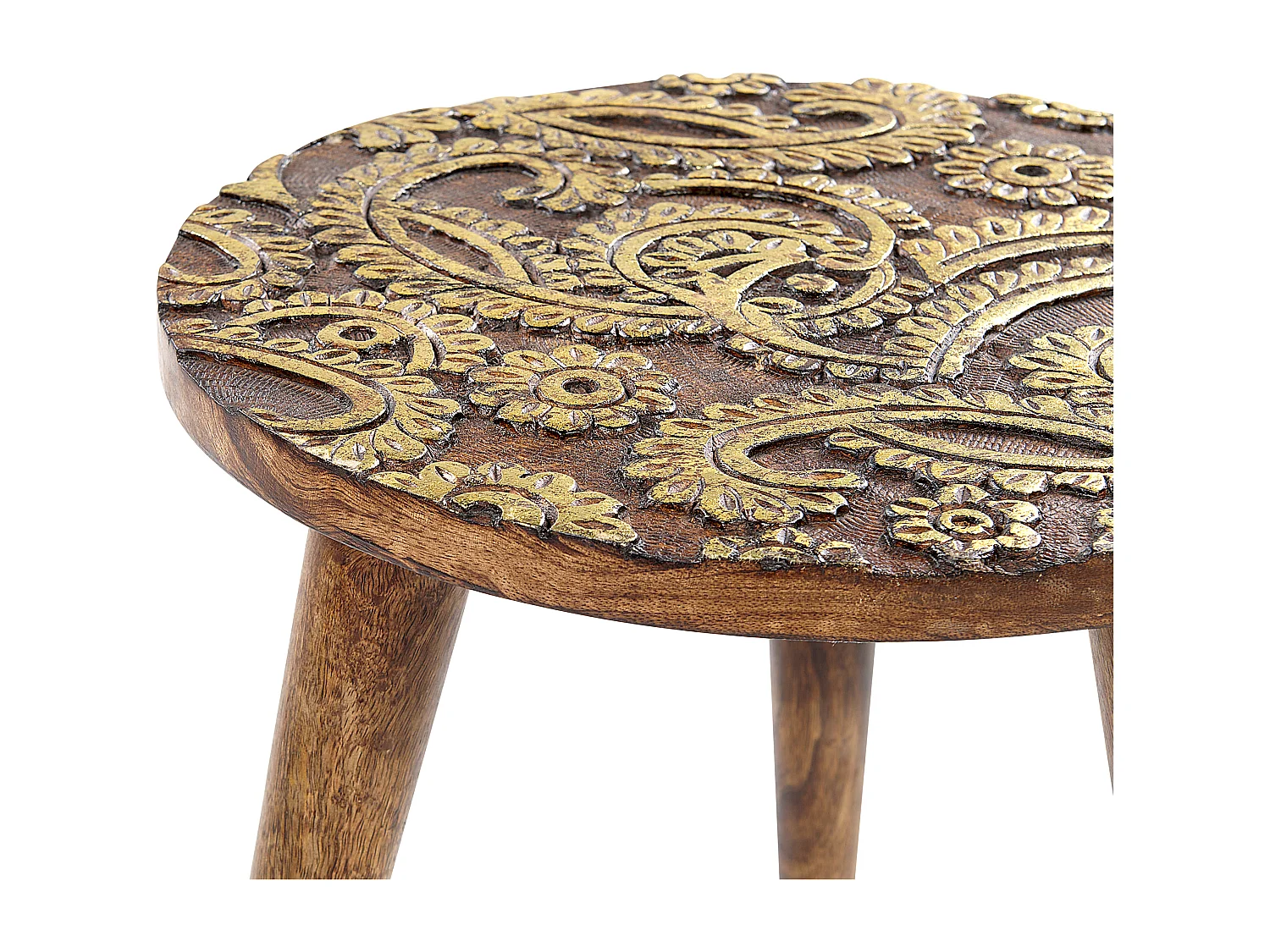 Lot de 2 tables d'appoint CHANPI Bois de manguier Marron foncé