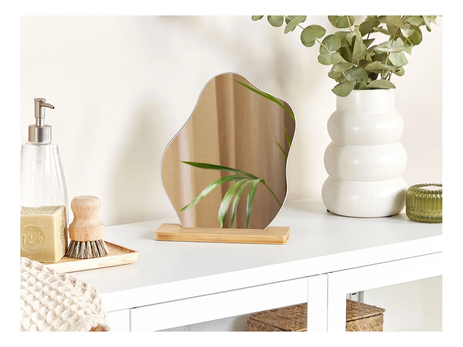 Standspiegel LOZERE 19 cm 22 cm Hellbraun