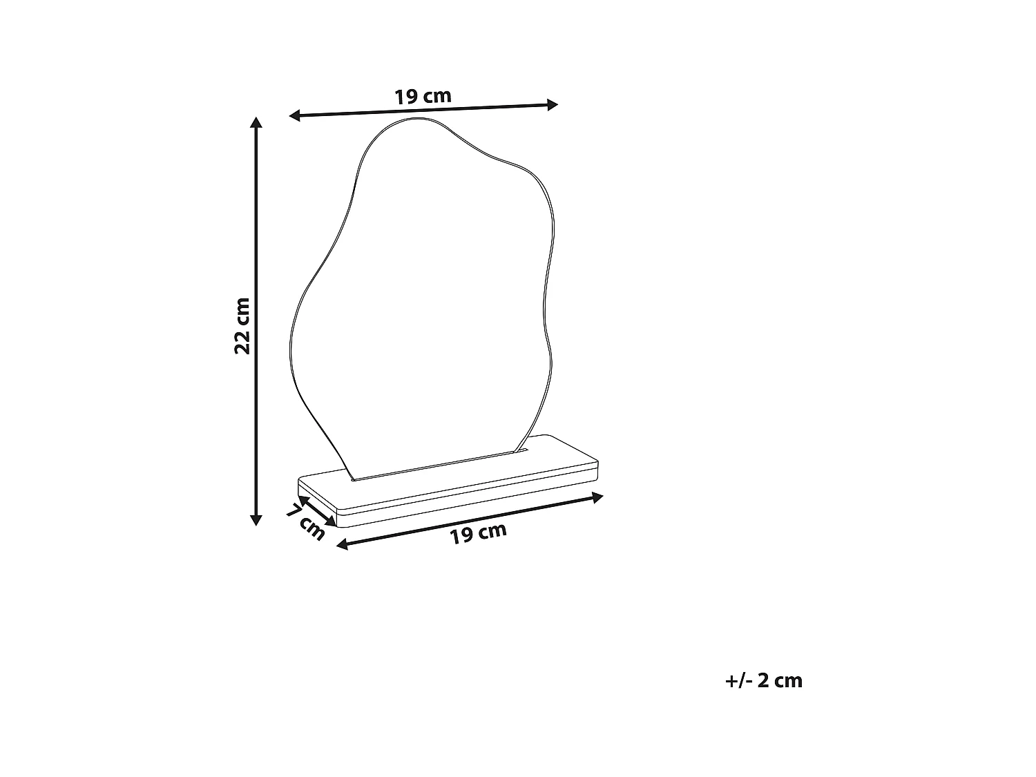 Espelho de pé LOZERE 19 cm 22 cm Castanho claro