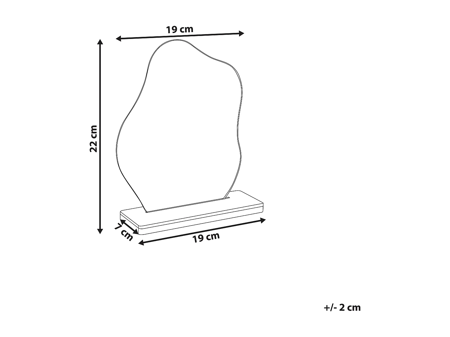 Standspiegel LOZERE 19 cm 22 cm Hellbraun