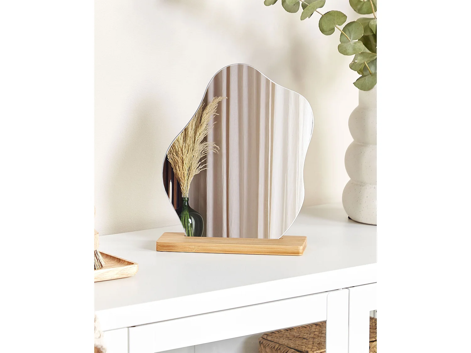 Miroir sur pied LOZERE 19 cm 22 cm Marron clair