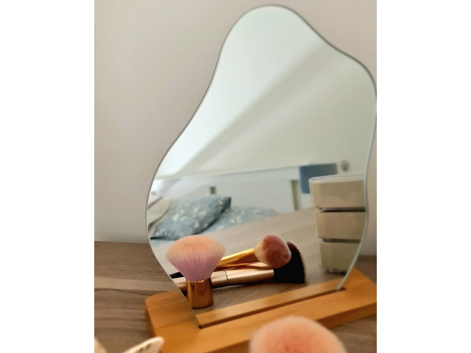 Miroir sur pied LOZERE 19 cm 22 cm Marron clair