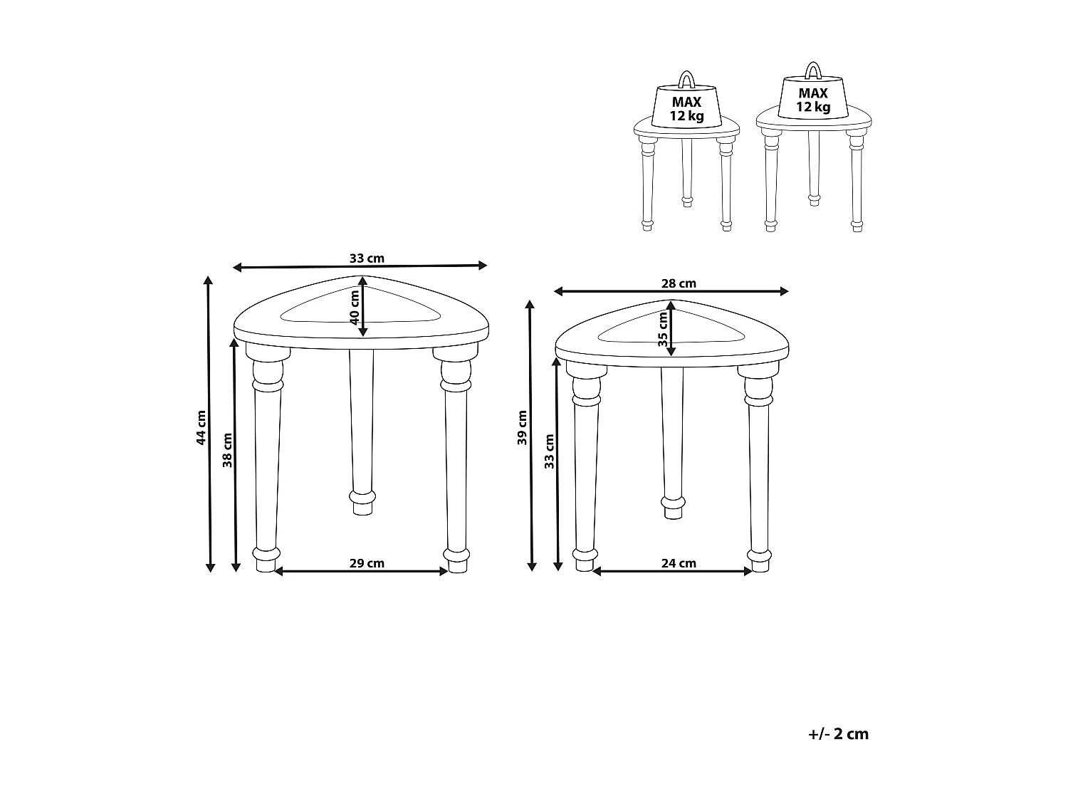 Zestaw 2 stolików pomocniczych SAORA Drewno mango Jasnobrązowy