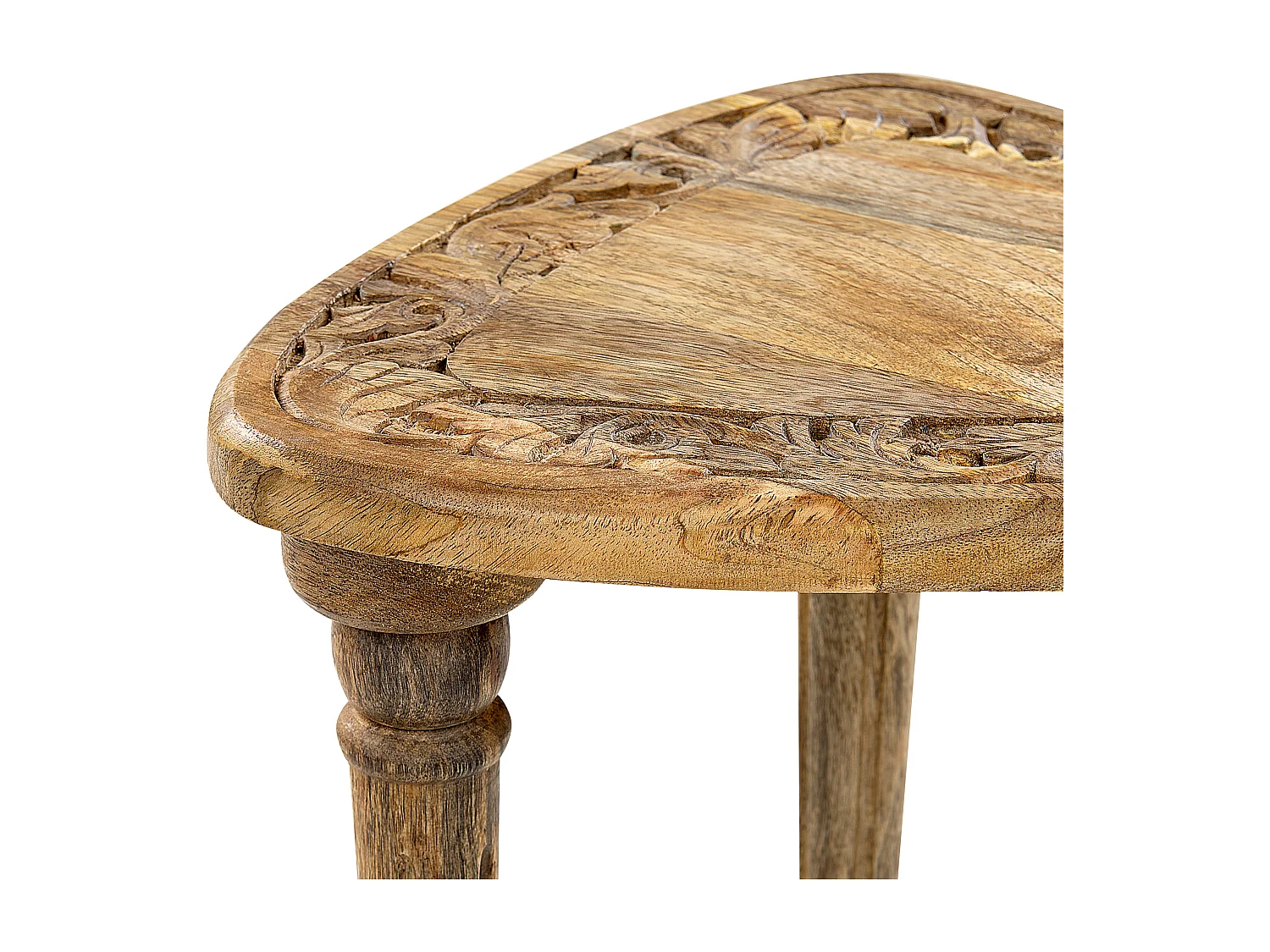 Lot de 2 tables d\'appoint SAORA Bois de manguier Marron clair