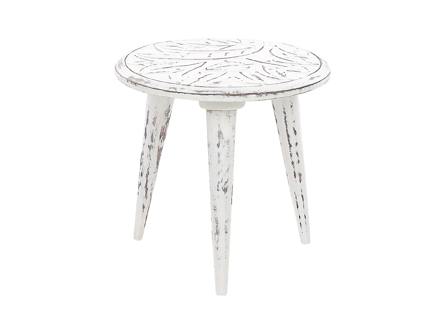 Lot de 2 tables d'appoint CHANDRA Bois de manguier Blanc