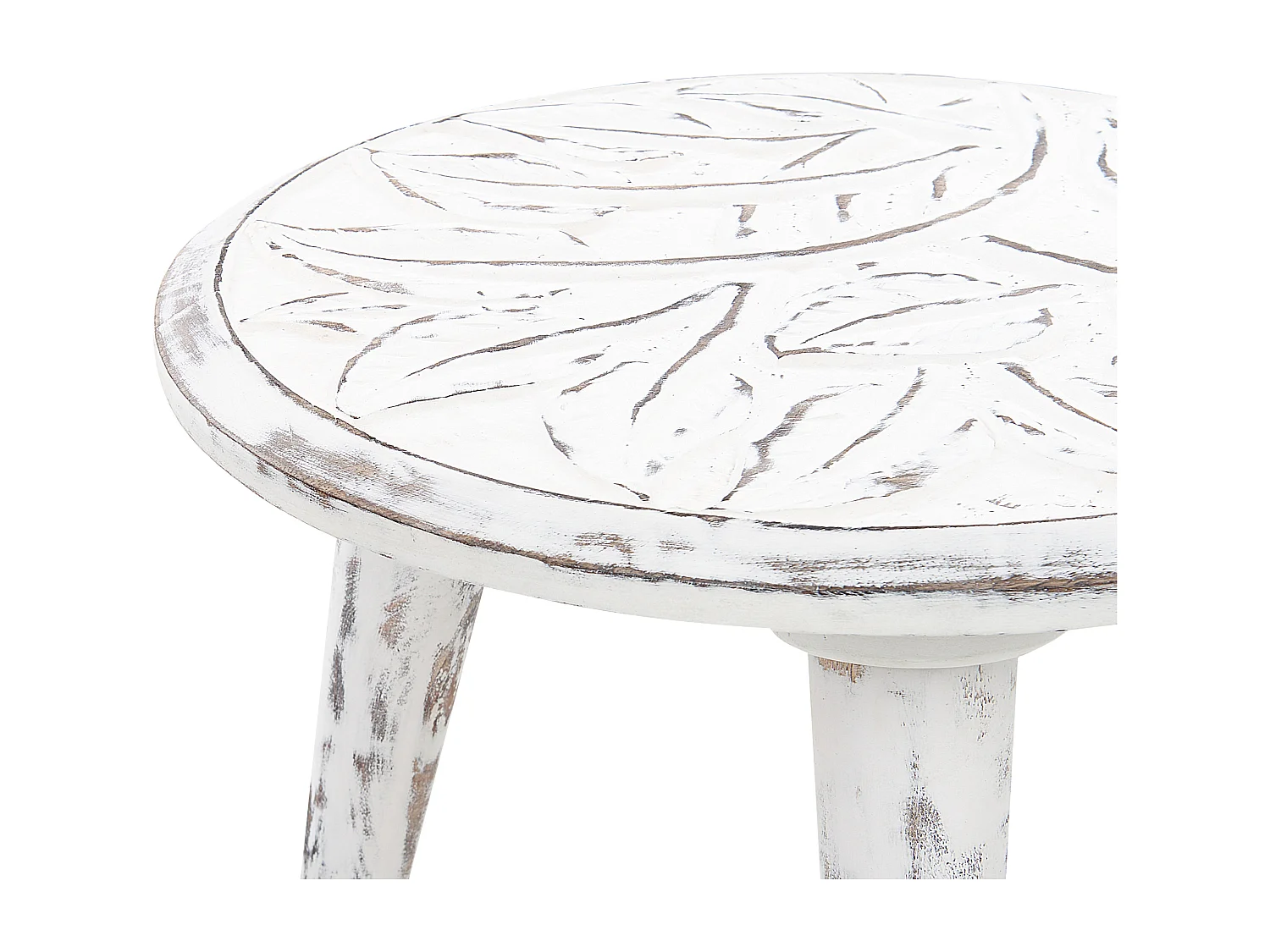 Beistelltisch 2er Set CHANDRA Mango Holz Weiss