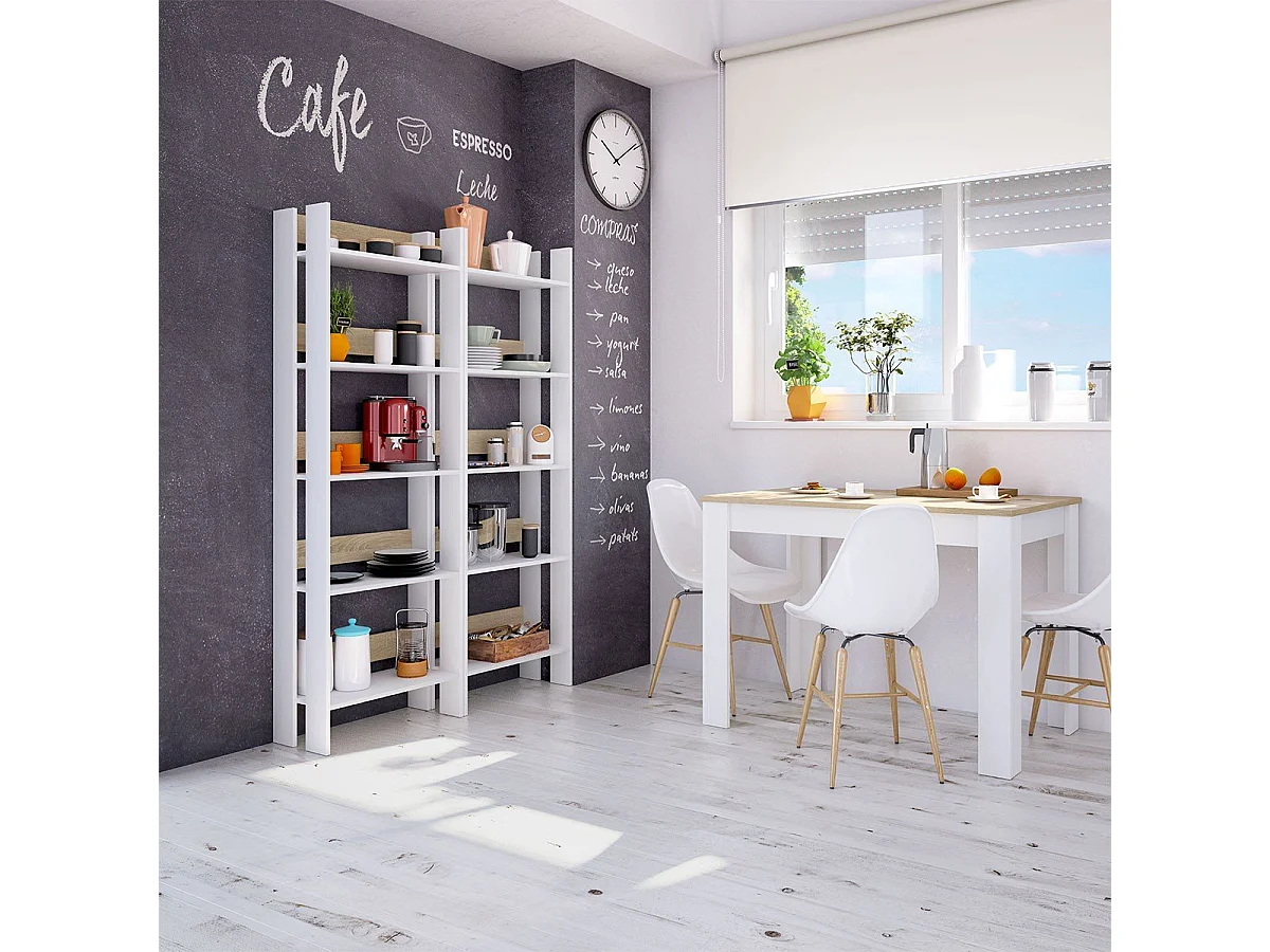 Etagère de rangement bicolore juxtaposable 5 Etagères H170 cm - MADEIRA