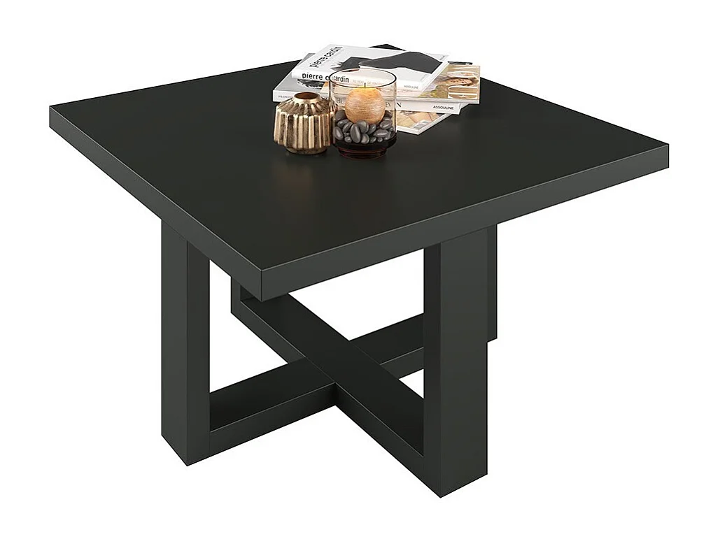 Table basse design forme carrée collection COXI Coloris noir super mat.