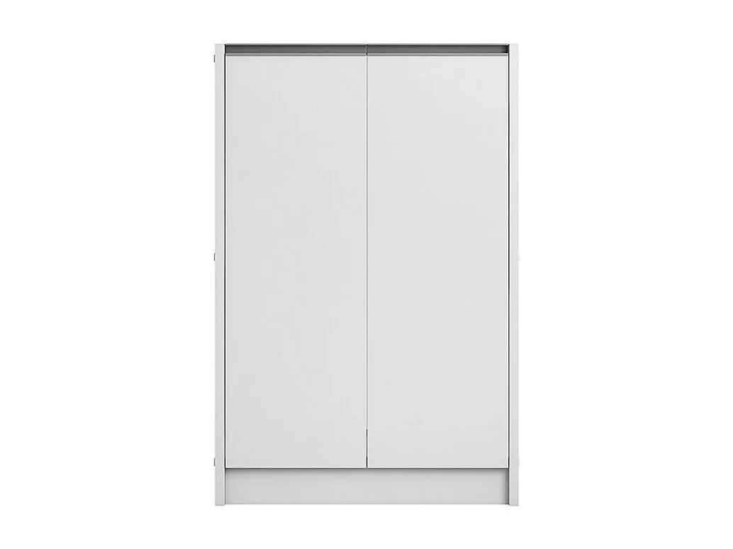 Meuble à chaussures PARRA – 2 portes battantes – Blanc mat