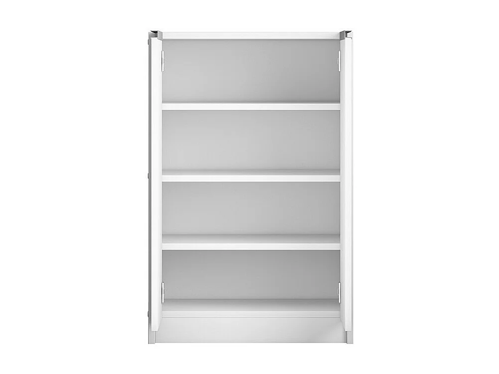 Meuble à chaussures PARRA – 2 portes battantes – Blanc mat