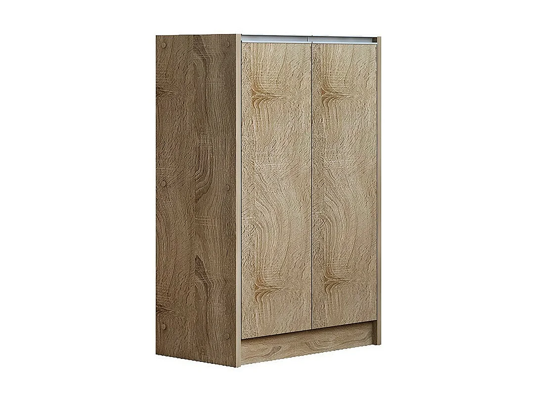 Meuble à chaussures PARRA – 2 portes battantes – Chêne clair Sonoma