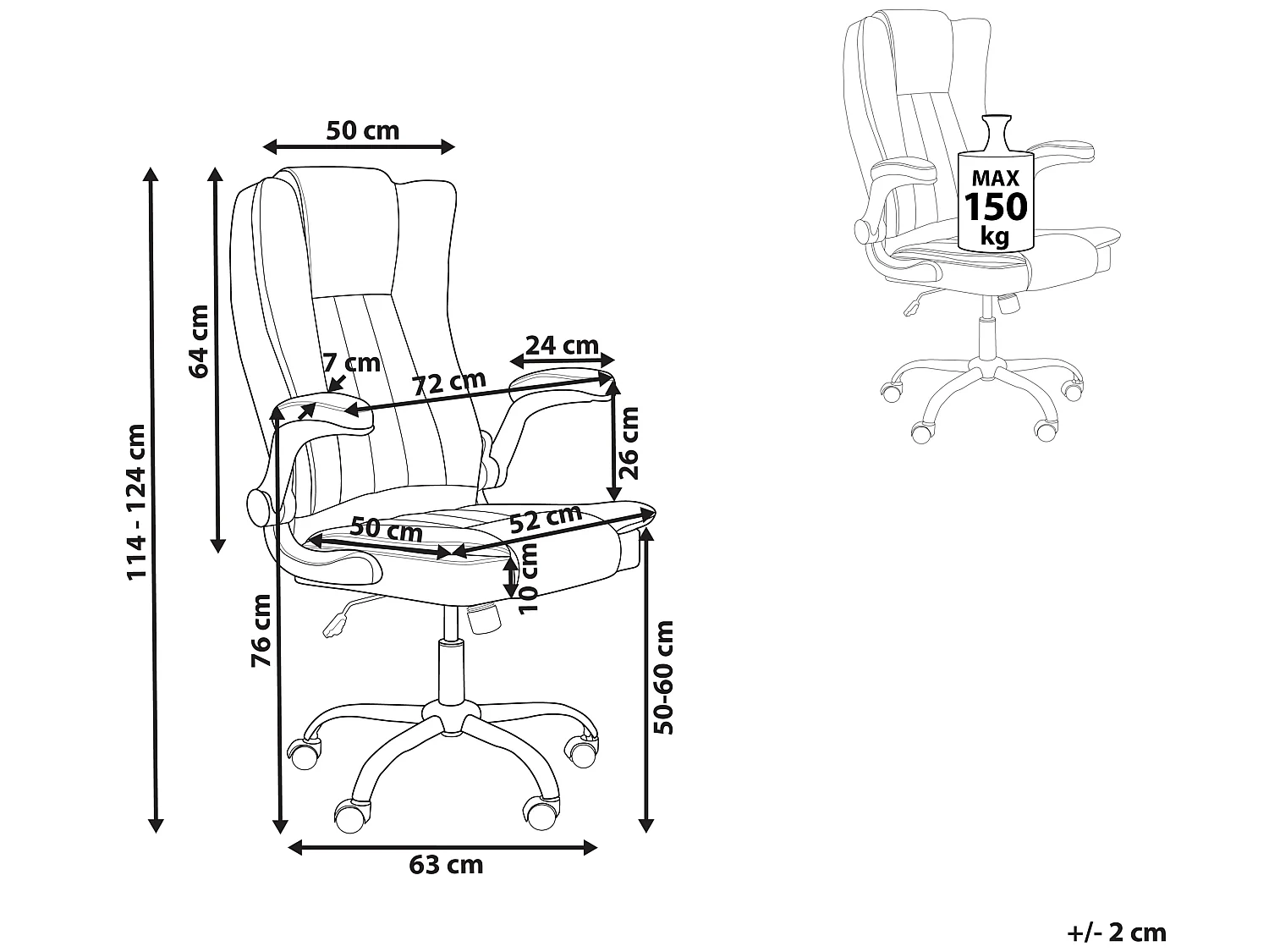 Bürostuhl Kunstleder hellbeige höhenverstellbar SUBLIME