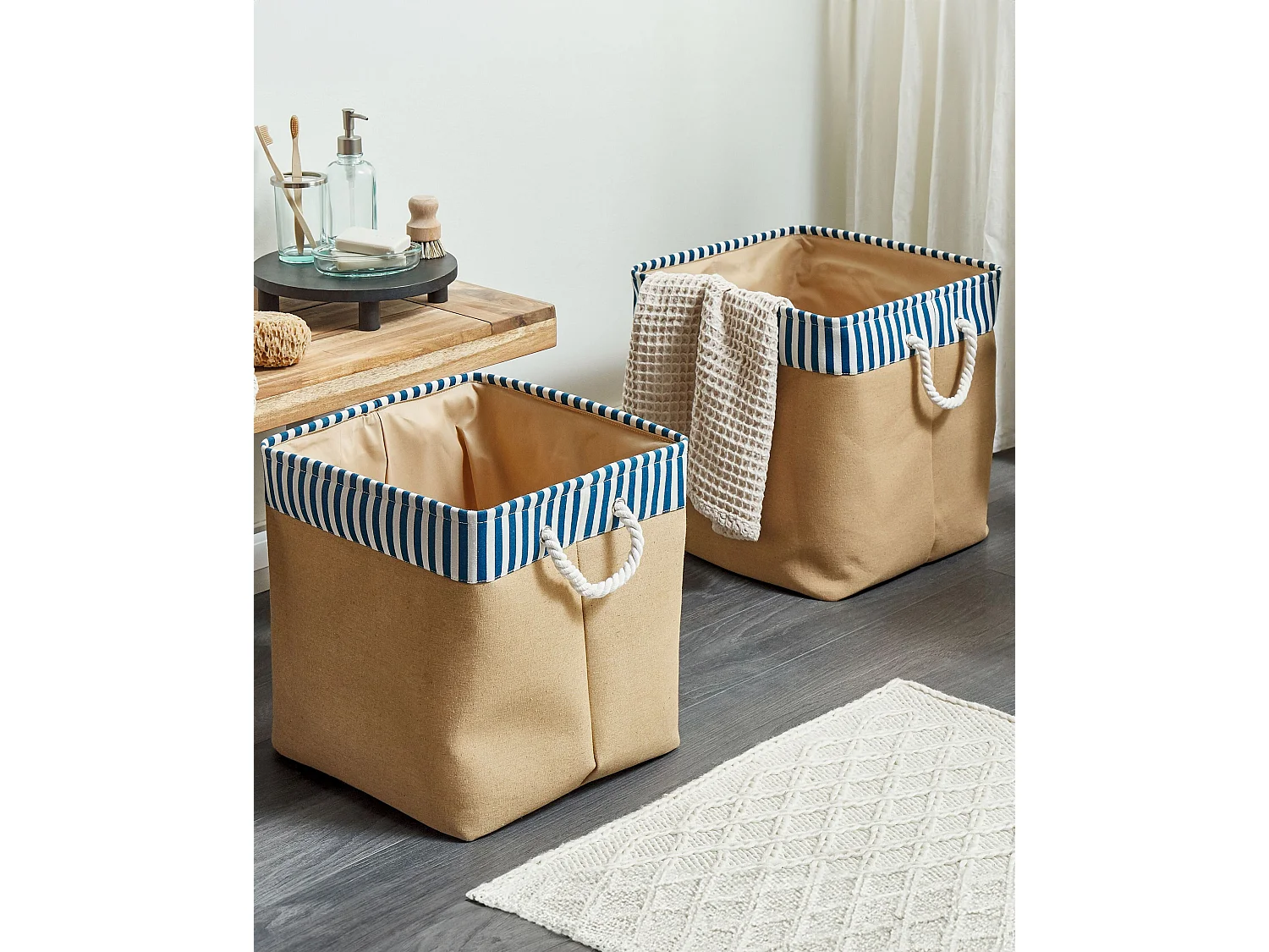 Set van 2 manden TUGUL Katoen Beige