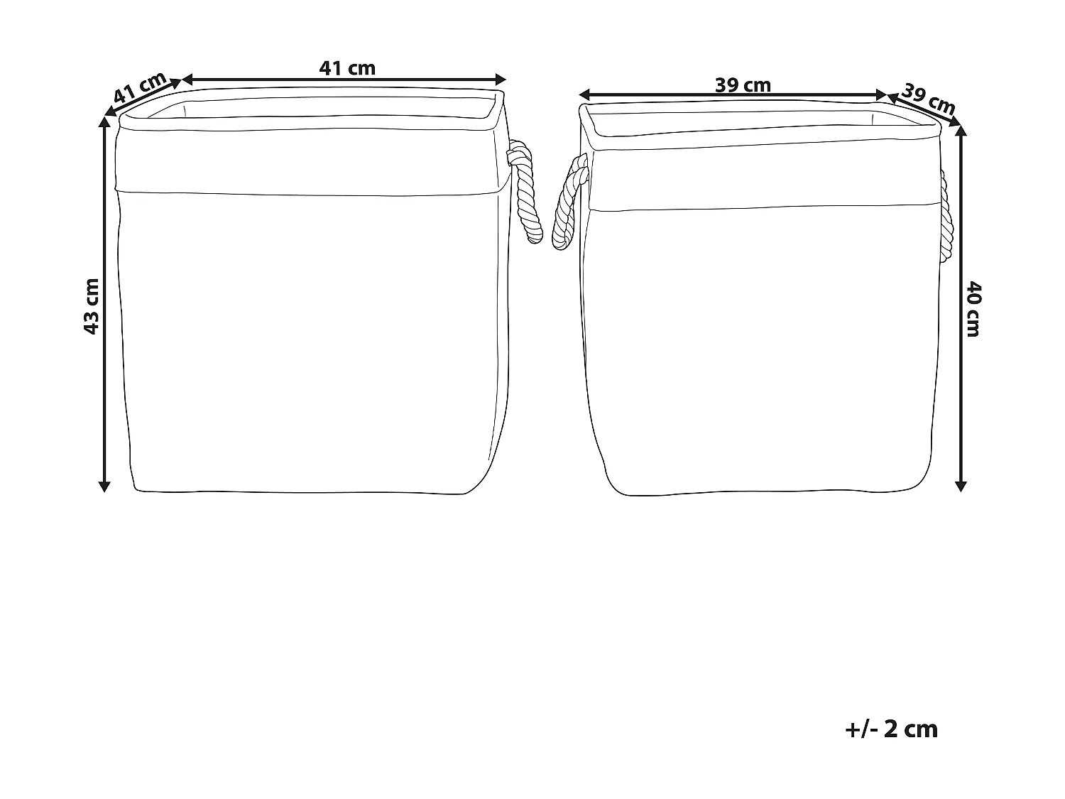 Set van 2 manden TUGUL Katoen Beige