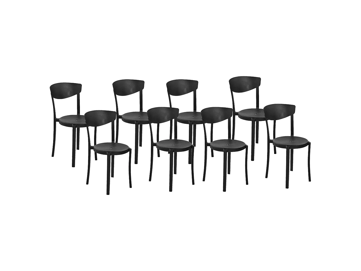 Lot de 8 chaises de salle à manger VIESTE Noir