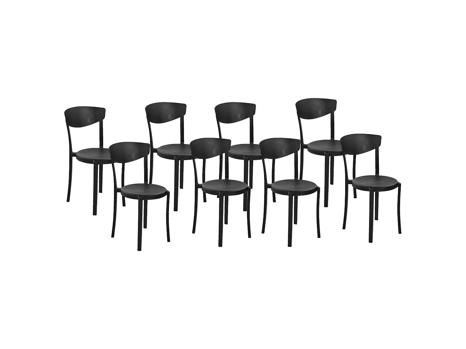 Conjunto de 8 sillas de comedor VIESTE Negro